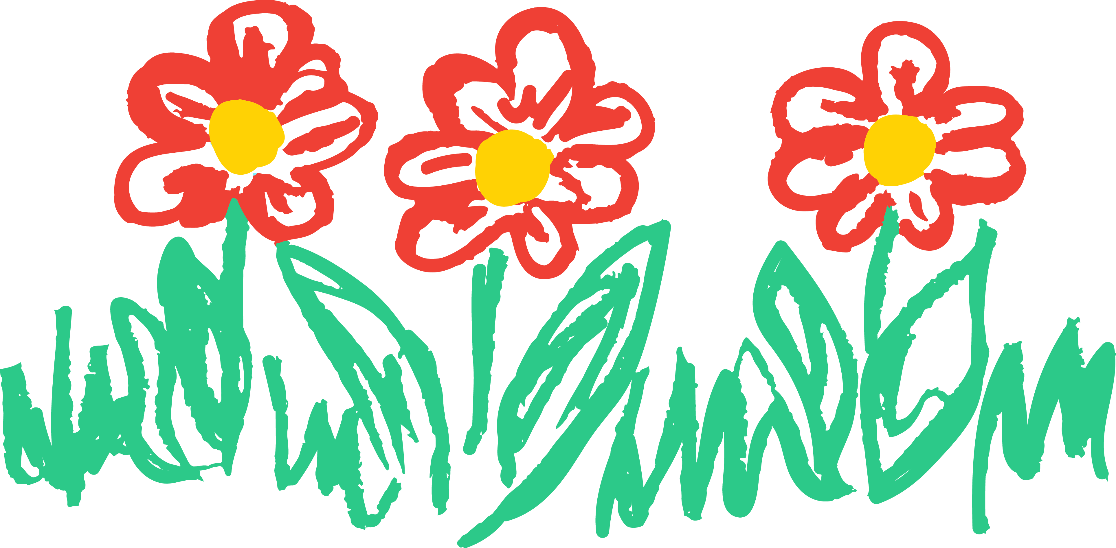 Crayon illustration of flowers